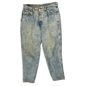 Vtg Chic Denim Jeans 80s High-Waisted Mom Tapered Acid Wash Womens 18 Petite‎